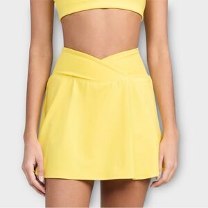 Year of Ours Maria Active Tennis Skort in Lemon Yellow Women's Size XS NWT